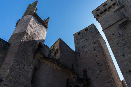 Valle d'Aosta. The medieval castle of Fenisのeditorial素材