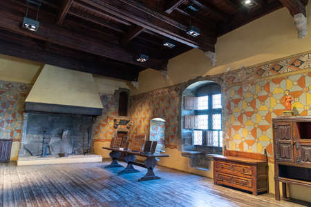 Valle d'Aosta. The medieval castle of Fenisのeditorial素材