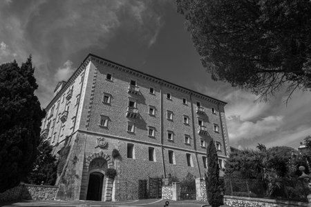 The Abbey of Montecassino. Is a Benedictine monastery located on the summit of Montecassino, in...