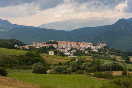 Borrello, Chieti, Abruzzo. Panorama. Borrello is an Italian town of 338 inhabitants in the province...