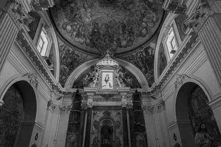 Hills in Volturno, Isernia, Molise. Church of S. Leonardo. Wiewのeditorial素材