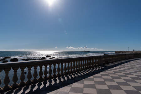 The Mascagni Terrace is one of the most elegant and evocative places in Livorno and is located on the seafront on the edge of Viale Italia.の写真素材