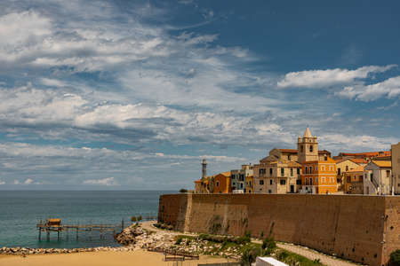 Termoli. Glimpses of the old town. Termoli is an Italian town of 32 953 inhabitants in the province of Campobasso in Molise. Termoli is located along the Adriatic coast. The only port in Molise, it is a fishing, tourist and industrial center. Keep the medieval village closed within the walls that separate it from the modern city.の写真素材