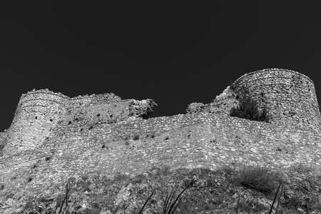 On the top of the hill on which the town is built there are the ruins of a Norman castle built on a pre-existing Lombard fortress, the subject of studies even in recent times.の写真素材
