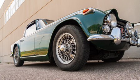 The TR4 (Triumph Roadster 4) was a passenger car produced by Triumph from 1961 to 1965. The TR4 had the engine installed at the front. The traction was instead rear.の写真素材