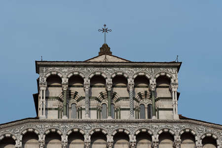The Cathedral of San Martino is the main Catholic place of worship in the city of Lucca. According to tradition, the cathedral was founded by San Frediano in the sixth century, then rebuilt by Anselmo da Baggio, bishop of the city, in 1060.の写真素材