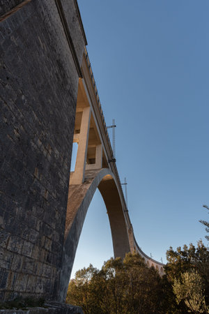 Isernia, Molise, Italy. Santo Spirito railway bridge. View