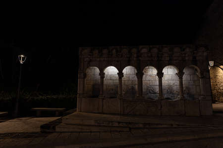 Isernia, Molise. The "Fraternal Fountain". Is an elegant public fountain, as well as a symbol, of the city of Isernia.の写真素材