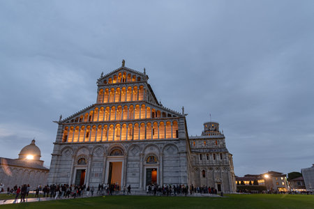 The cathedral of Santa Maria Assunta, in the center of the Piazza del Duomo, also known as Piazza dei Miracoli, is the medieval cathedral of Pisa as well as the primatial church.のeditorial素材