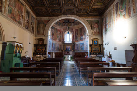 The Sanctuary of SS Cosma e Damiano is located in Isernia. the sanctuary has existed since 1130. Inside, seventeenth-century silver busts are venerated with the relics of the two saints inside.のeditorial素材