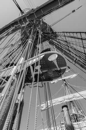 The Amerigo Vespucci is a sailing ship of the Navy built as a training ship for the training of officer cadets of the normal roles of the Naval Academy.の写真素材