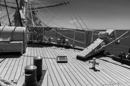 The Amerigo Vespucci is a sailing ship of the Navy built as a training ship for the training of officer cadets of the normal roles of the Naval Academy.の写真素材