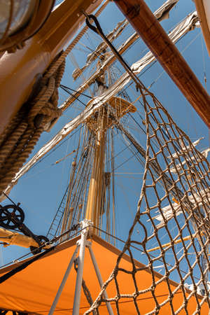 The Amerigo Vespucci is a sailing ship of the Navy built as a training ship for the training of officer cadets of the normal roles of the Naval Academy.の写真素材