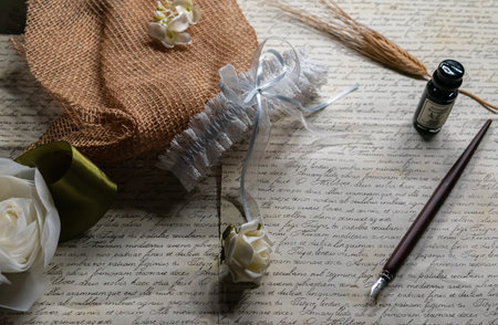 Composition for wedding with garterの写真素材