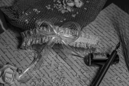 Composition for wedding with garterの写真素材