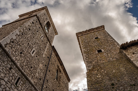 The church is located in the center of the village and dates back to the 14th century. it was restored in 1780, and dedicated to San Nicola di Bari in homage to Nicola d'Alena.の写真素材