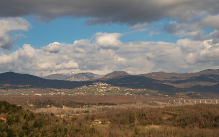 Molise is an Italian mountainous region with a stretch of coast overlooking the Adriatic Sea. It includes a part of the Abruzzo National Park in the Apennine mountain range, with a rich wildlife.の写真素材