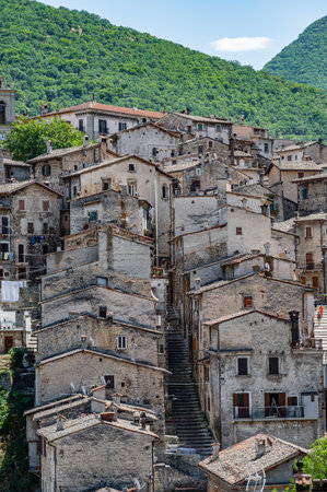 Scanno, Abruzzo. Scanno is an Italian town of 1 782 inhabitants located in the province of L'Aquila, in Abruzzo. The municipal area, surrounded by the Marsican Mountains.の写真素材
