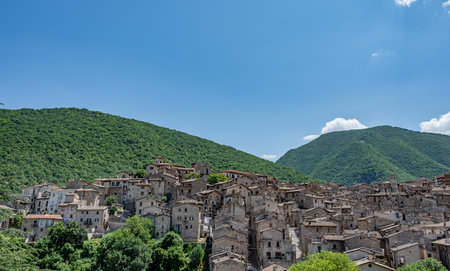 Scanno, Abruzzo. Scanno is an Italian town of 1 782 inhabitants located in the province of L'Aquila, in Abruzzo. The municipal area, surrounded by the Marsican Mountains.の写真素材