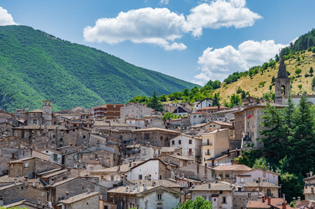 Scanno, Abruzzo. Scanno is an Italian town of 1 782 inhabitants located in the province of L'Aquila, in Abruzzo. The municipal area, surrounded by the Marsican Mountains.の写真素材