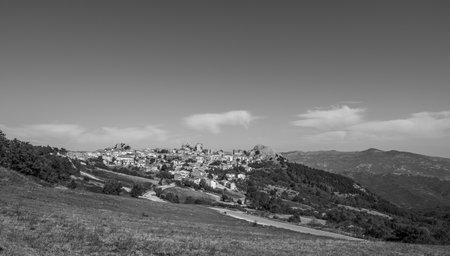 It is an Italian town of 732 inhabitants in the province of Isernia in Molise, famous for the Samnite Sanctuary.の写真素材