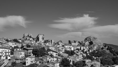 It is an Italian town of 732 inhabitants in the province of Isernia in Molise, famous for the Samnite Sanctuary.の写真素材