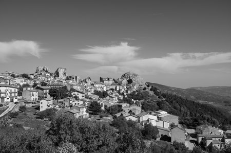 It is an Italian town of 732 inhabitants in the province of Isernia in Molise, famous for the Samnite Sanctuary.の写真素材