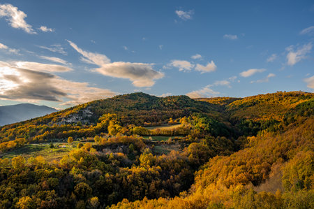 Molise is an Italian mountainous region with a stretch of coast overlooking the Adriatic Sea. It includes a part of the Abruzzo National Park in the Apennine mountain range, with a rich wildlife.の写真素材