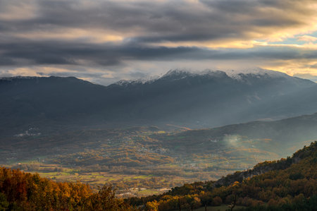 Molise is an Italian mountainous region with a stretch of coast overlooking the Adriatic Sea. It includes a part of the Abruzzo National Park in the Apennine mountain range, with a rich wildlife.の写真素材