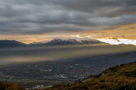 Molise is an Italian mountainous region with a stretch of coast overlooking the Adriatic Sea. It includes a part of the Abruzzo National Park in the Apennine mountain range, with a rich wildlife.の写真素材
