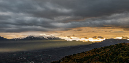 Molise is an Italian mountainous region with a stretch of coast overlooking the Adriatic Sea. It includes a part of the Abruzzo National Park in the Apennine mountain range, with a rich wildlife.の写真素材