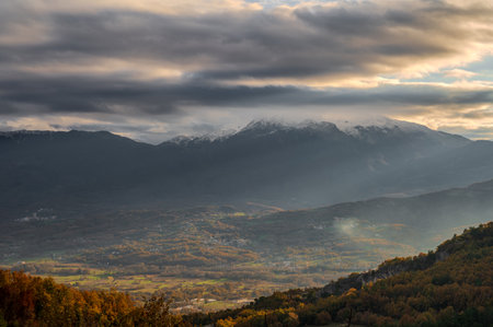 Molise is an Italian mountainous region with a stretch of coast overlooking the Adriatic Sea. It includes a part of the Abruzzo National Park in the Apennine mountain range, with a rich wildlife.の写真素材