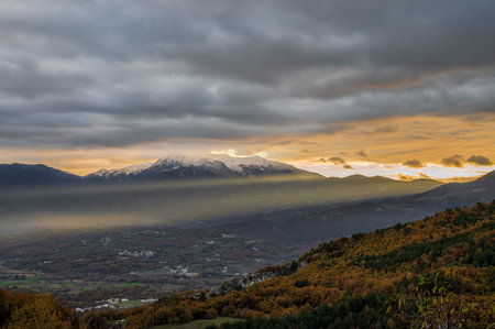 Molise is an Italian mountainous region with a stretch of coast overlooking the Adriatic Sea. It includes a part of the Abruzzo National Park in the Apennine mountain range, with a rich wildlife.の写真素材