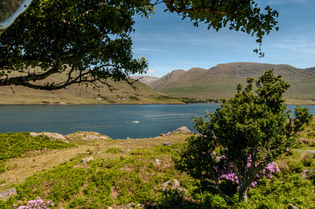 Protected natural area of western Ireland characterized by suggestive mountains (mountain range of...