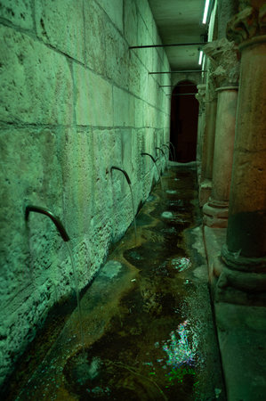 It is an elegant public fountain, as well as a symbol, of the city of Isernia.の写真素材