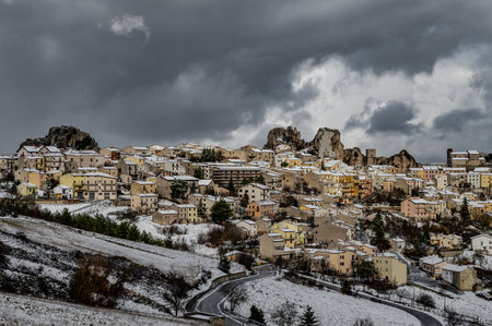 It is an Italian town of 732 inhabitants in the province of Isernia in Molise, famous for the Samnite Sanctuary.の写真素材