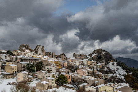 It is an Italian town of 732 inhabitants in the province of Isernia in Molise, famous for the Samnite Sanctuary.の写真素材