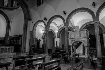 The cathedral of San Clemente is the main place of worship in the city of Teano, in Campania, and the seat of the diocese of Teano-Calviの写真素材