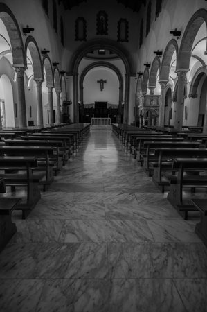 The cathedral of San Clemente is the main place of worship in the city of Teano, in Campania, and the seat of the diocese of Teano-Calviの写真素材