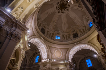 The Basilica of Santa Maria Assunta is the main religious building in Castel di Sangro (AQ). The basilica is located in the upper part of the town, the Civita. The structure has three shipsの写真素材