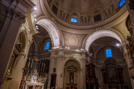 The Basilica of Santa Maria Assunta is the main religious building in Castel di Sangro (AQ). The basilica is located in the upper part of the town, the Civita. The structure has three shipsの写真素材