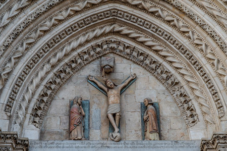 The Larino Cathedral, or the co-cathedral basilica of Santa Maria Assunta and San Pardo, is located in the city of the same name in the province of Campobasso.の写真素材