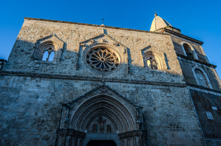 The Larino Cathedral, or the co-cathedral basilica of Santa Maria Assunta and San Pardo, is located in the city of the same name in the province of Campobasso.の写真素材