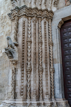 The Larino Cathedral, or the co-cathedral basilica of Santa Maria Assunta and San Pardo, is located in the city of the same name in the province of Campobasso.の写真素材