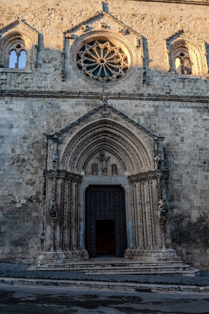 The Larino Cathedral, or the co-cathedral basilica of Santa Maria Assunta and San Pardo, is located in the city of the same name in the province of Campobasso.の写真素材