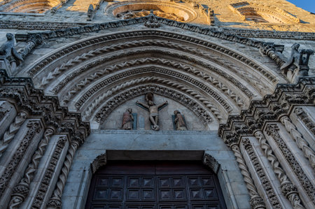 The Larino Cathedral, or the co-cathedral basilica of Santa Maria Assunta and San Pardo, is located in the city of the same name in the province of Campobasso.の写真素材