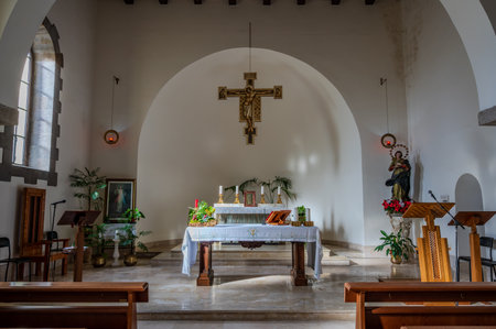 The cathedral of San Clemente is the main place of worship in the city of Teano, in Campania, and the seat of the diocese of Teano-Calviの写真素材