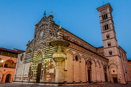 The Cathedral of Santo Stefano is the main place of Catholic worship in the city of Prato, located in Piazza del Duomo. In July 1996, Pope John Paul II elevated it to the dignity of a minor basilica.の写真素材