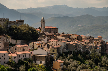 Monteroduni is an Italian town in the province of Isernia in Molise. Situated on a hill at about 460 meters in a very panoramic position, it stands out for its Pignatelli Castle.の写真素材