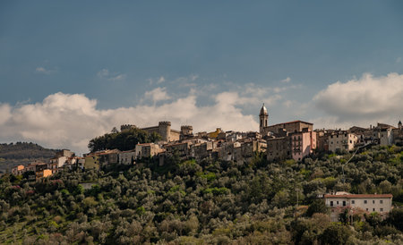 Monteroduni is an Italian town in the province of Isernia in Molise. Situated on a hill at about 460 meters in a very panoramic position, it stands out for its Pignatelli Castle.の写真素材